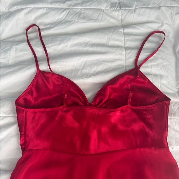 Vintage Victoria’s Secret Red Lingerie Slip Dress XS Satin Rose Bow Babydoll - Picture 7 of 15